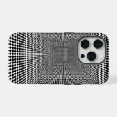 黒白の光学錯視デザイン iPhoneケース (裏面横)