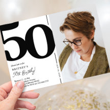 黒白の写真 50歳の誕生日パーティー