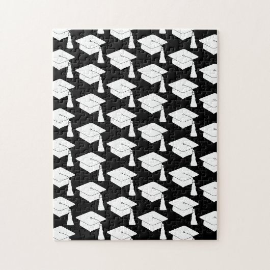 黒白の卒業帽 フラストレーション ジグソーパズル (縦)