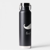 黒白の口ひげ ウォーターボトル (正面)