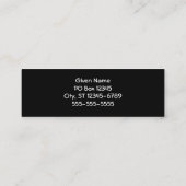 黒白の口ひげ スキニー名刺 (裏面)