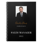 黒白の名前シグネチャー写真ビジネス 2023 ノートブック (正面)