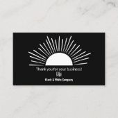 黒白の夏の太陽シーズンありがとう 名刺 (正面)