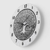 黒白の大時計の木 ラージ壁時計 (傾斜)