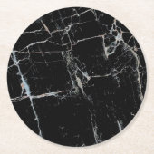 黒白の大理石 ラウンドペーパーコースター (正面)