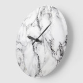 黒白の大理石 ラージ壁時計 (傾斜)