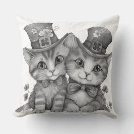 黒白の子猫、大きな幸せな目 クッション