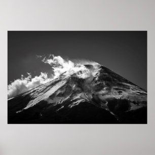 黒白の富士山 ポスター
