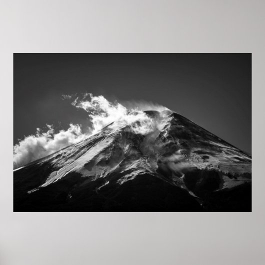 黒白の富士山 ポスター (正面)