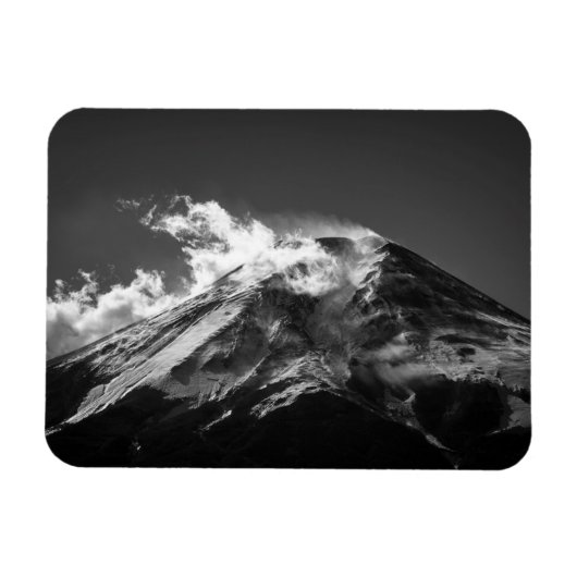 黒白の富士山 マグネット (横)
