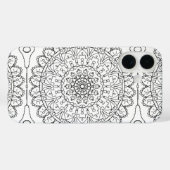 黒白の巨大マンダラ禅仏幾何学模様 Case-Mate iPhoneケース (裏面 (横))