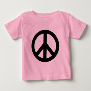 黒白の平和のシンボル ベビーTシャツ