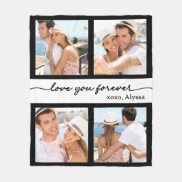 黒白の愛You Forever 4 Photo フリースブランケット