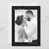 黒白の我々は駆け落ちエレガントモダン結婚した 案内状 (正面)