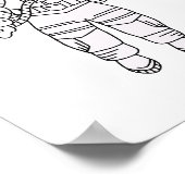 黒白の手で描かれた宇宙飛行士10代の少年 ポスター (角)