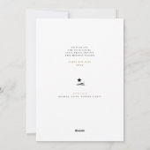 黒白の手描きピンクツリーのクリスマス シーズンカード (裏面)