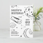 黒白の星占い月の誕生日 招待状 (スタンド正面)