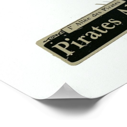 黒白の海賊の路地 ポスター (角)