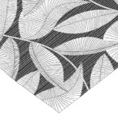 黒白の熱帯葉 ショートテーブルランナー (コーナー)