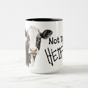 黒白の牛 Not today heifer マグカップ