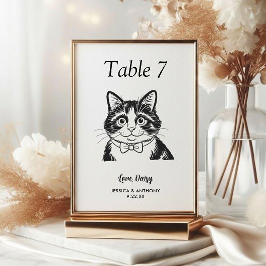 黒白の猫の結婚式 テーブルナンバー