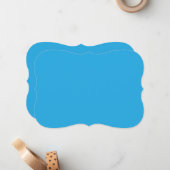 黒白の猫の青い背景 ノートカード (正面/裏面インサイチュ)