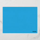 黒白の猫の青い背景 箔シーズンポストカード (裏面)