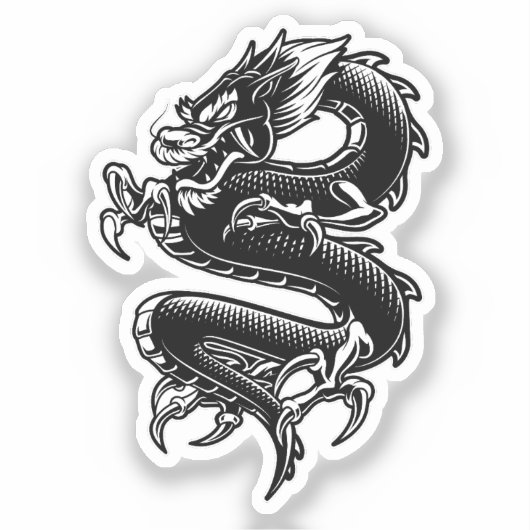 黒白の玉竜 シール (正面)