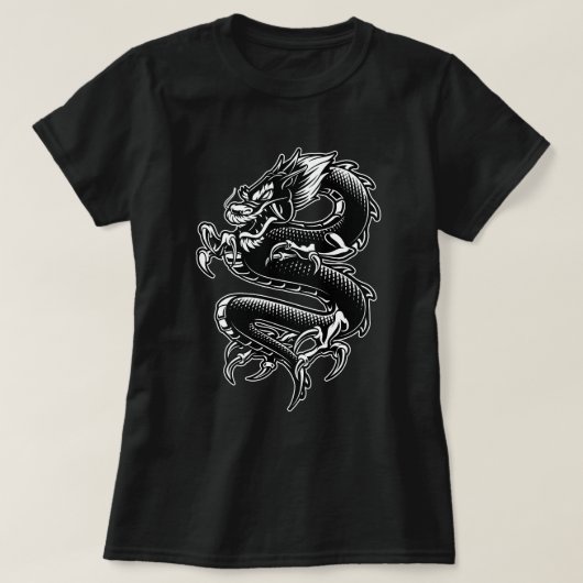 黒白の玉竜 Tシャツ (デザイン正面)