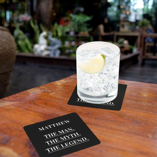 黒白の男の神話伝説 スクエアペーパーコースター