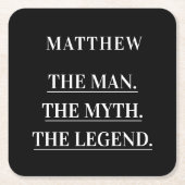 黒白の男の神話伝説 スクエアペーパーコースター (正面)