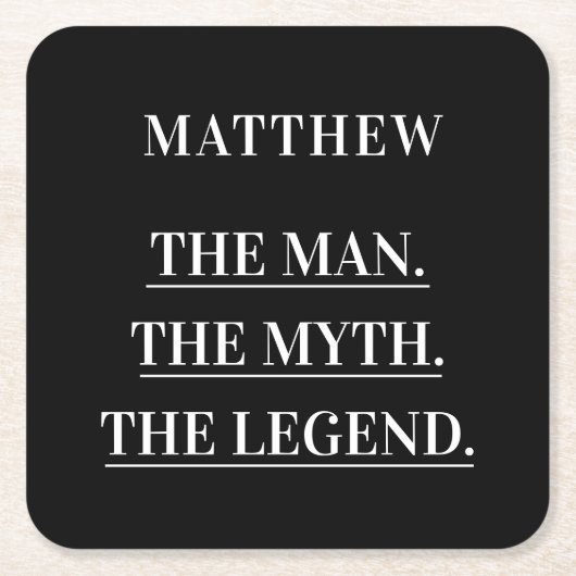 黒白の男の神話伝説 スクエアペーパーコースター (正面)