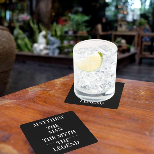 黒白の男神話伝説の独身者 スクエアペーパーコースター