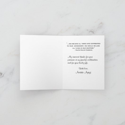 黒白の縞模様に感謝しています、AAの方々に。 サンキューカード (内部)