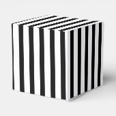 黒白の縦縞模様のギフト フェイバーボックス (裏面サイド)