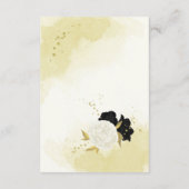 黒白の花とゴールドの葉 エンクロージャーカード (裏面)