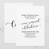 黒白の誓い更新お祝い記念日 招待状 (正面/裏面)