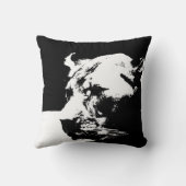 黒白の雌ライオンポップ・アートのアート クッション (裏面)