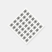 黒白の雪の結晶 フェスティブパターン パーティー ペーパー スタンダードカクテルナプキン (角)
