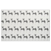 黒白の馬仙寺犬のかわいい柄 ファブリック (ファットクウォーター)