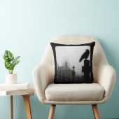 黒白の黒いカラス クッション (椅子)