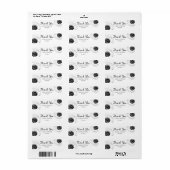 黒白ひまわりサンフラワーサンキューメッセージカード ラベル (フルシート)