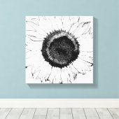 黒白ひまわり キャンバスプリント (インサイチュ (ウッドフロア))