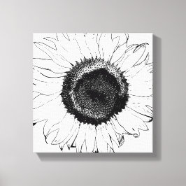 黒白ひまわり キャンバスプリント
