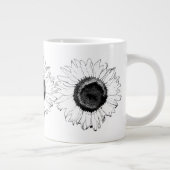 黒白ひまわり ジャンボコーヒーマグカップ (右)