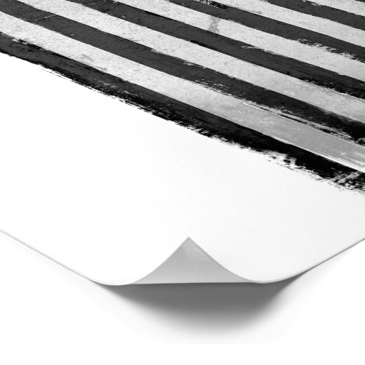 黒白アメリカ国旗 ポスター (角)