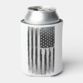 黒白アメリカ国旗 缶クーラー (缶正面)