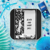 黒白イベント巻物 ペーパープレート (パーティー)