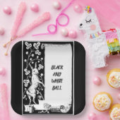 黒白イベント巻物 ペーパープレート (パーティー)