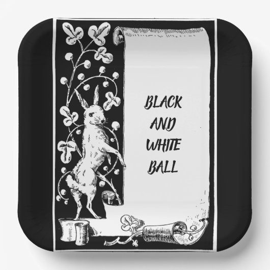 黒白イベント巻物 ペーパープレート (正面)